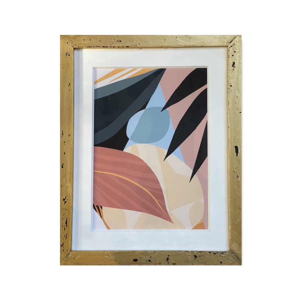 Cuadro Flores 1 Marco Dorado