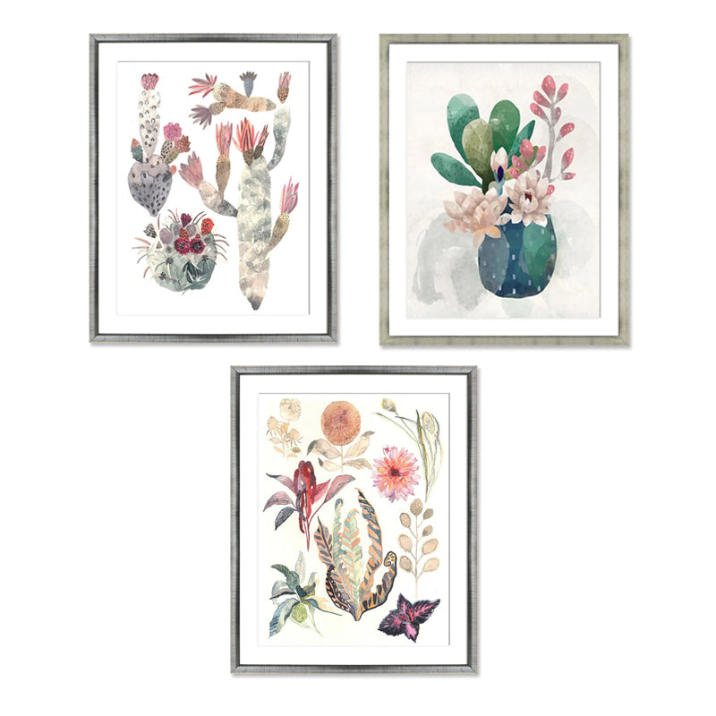 Composicion 3 Cuadros Suculentas