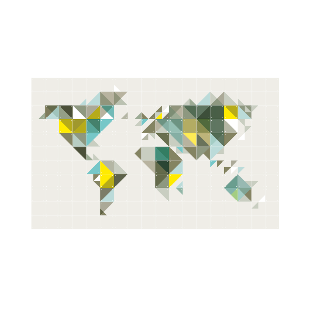 Cuadro Decorativo IXXI The World Tangram Yellow/Green 180 x 100