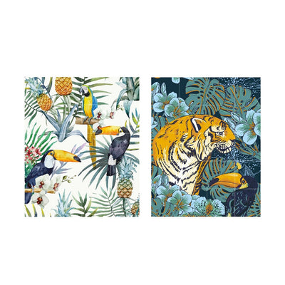 Cuadro decorativo IXXI - Tiger Jungle & Toucan Family (Doble Cara)