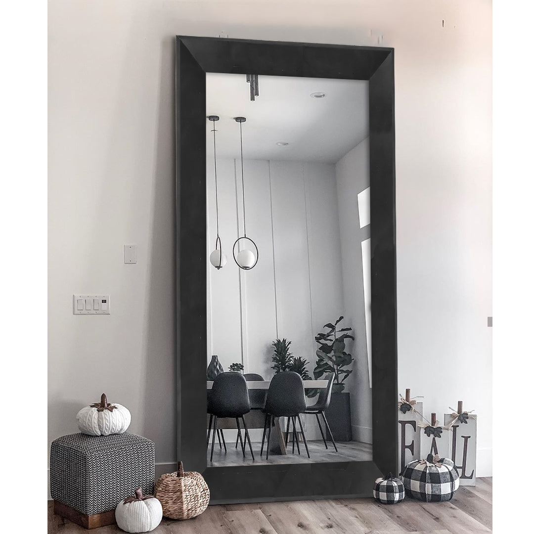 Espejo Rectangular Negro Piramidal