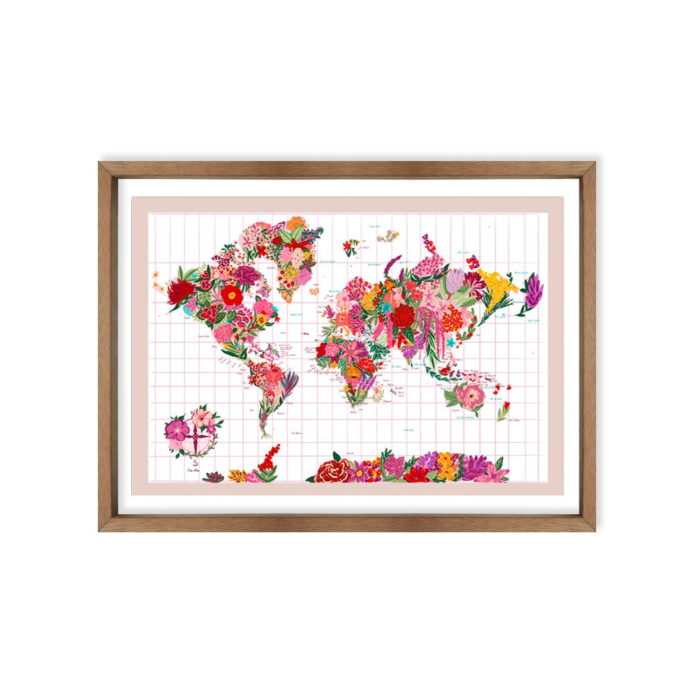 Mapa del Mundo de Flores