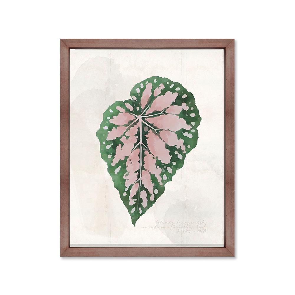Hoja rosada canvas con marco