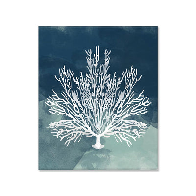 Coral azul delgado canvas