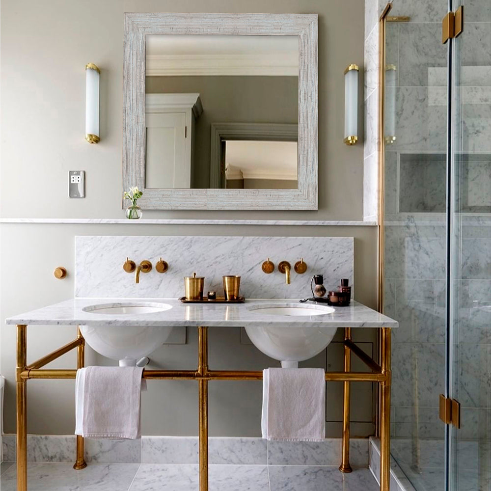 Espejo cuadrado plata envejecido