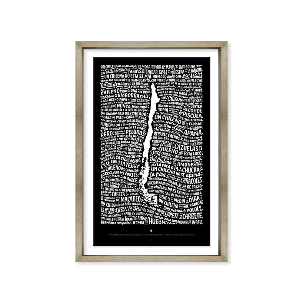 Mapa de Dichos Chilenos (Variante Blanco y Negro)