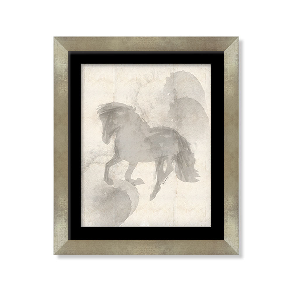 Acuarela negra caballo