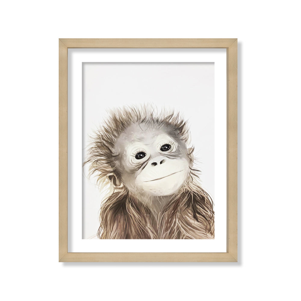 Cuadro Chimpance Acuarela