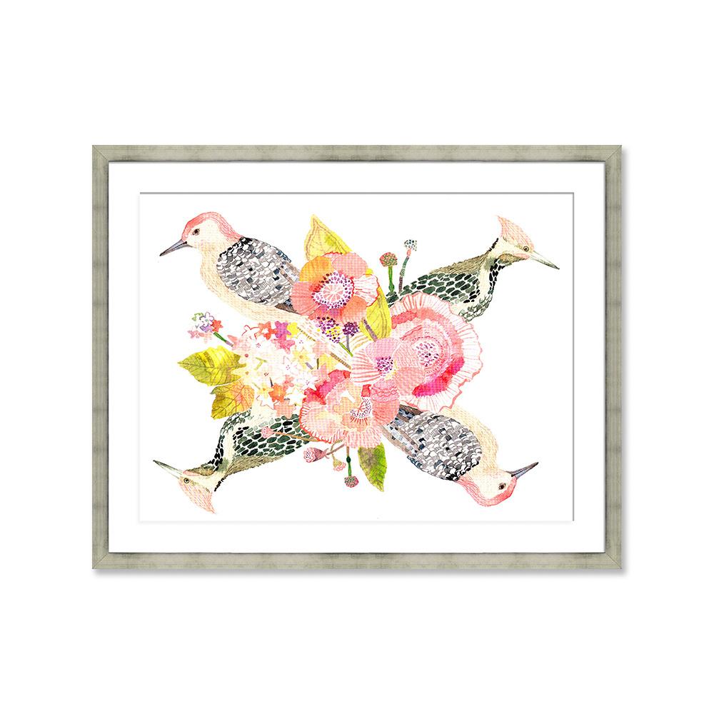 Spring pájaros flor