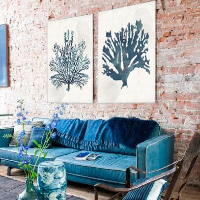 Coral beige árbol canvas