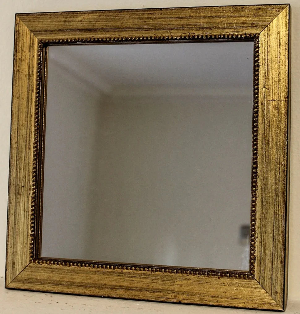 Espejo Tallado Puntos Dorado