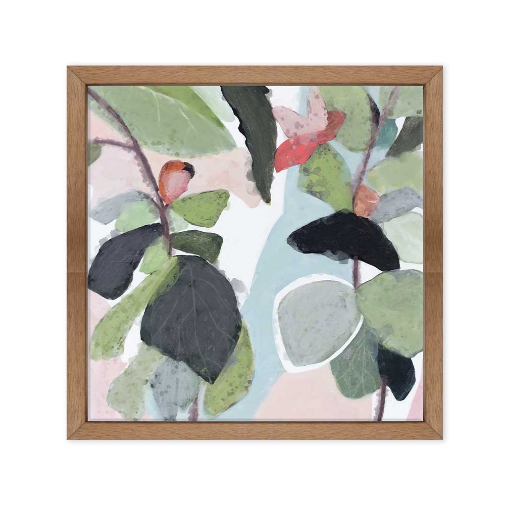 Flores abstractas 1 canvas con marco